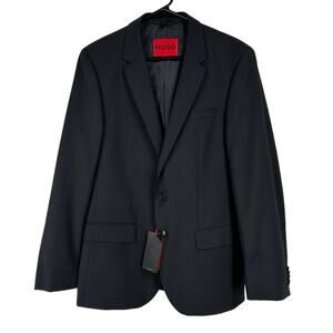 Hugo by Hugo Boss NWT Extra Slim Fit Jacket in Bi-Stretch Black Henry Size 38R